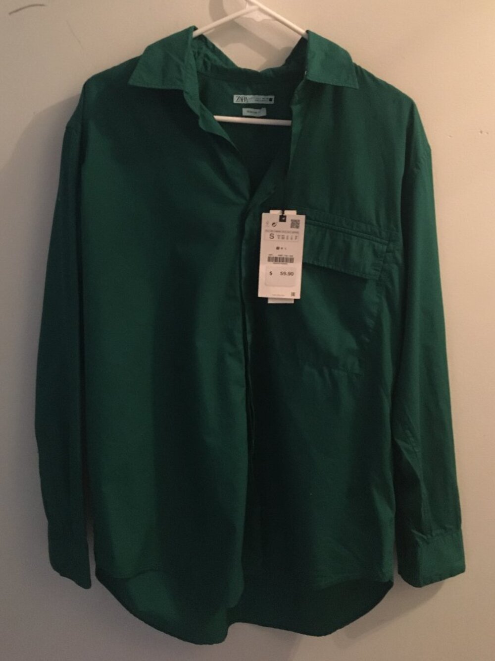 Zara Mens Button Down Long Sleeve Shirt Size Small NWT